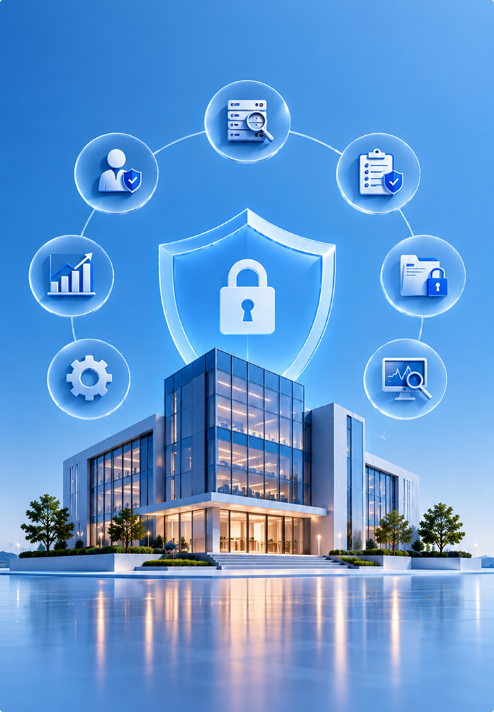Ministry building protected by security shield